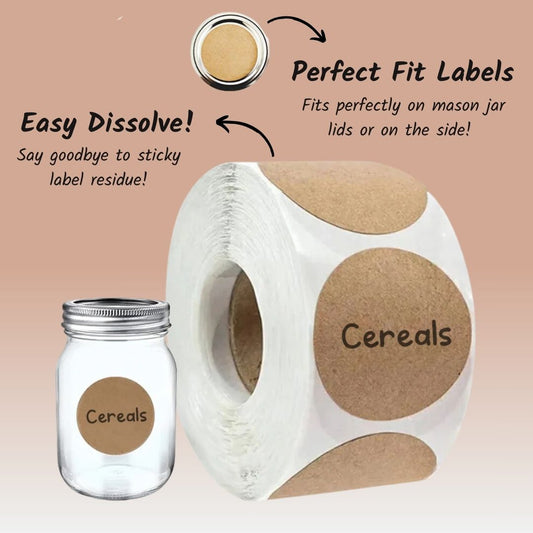 Quick-Dissolve Kraft Labels (500 Stickers)